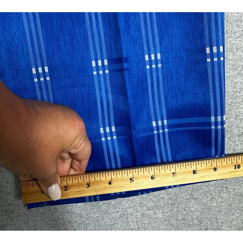 Vittorio St Angelo Suit Jacket Pants 42L 36x29 Blue Plaid Pleated Cuffed Wide